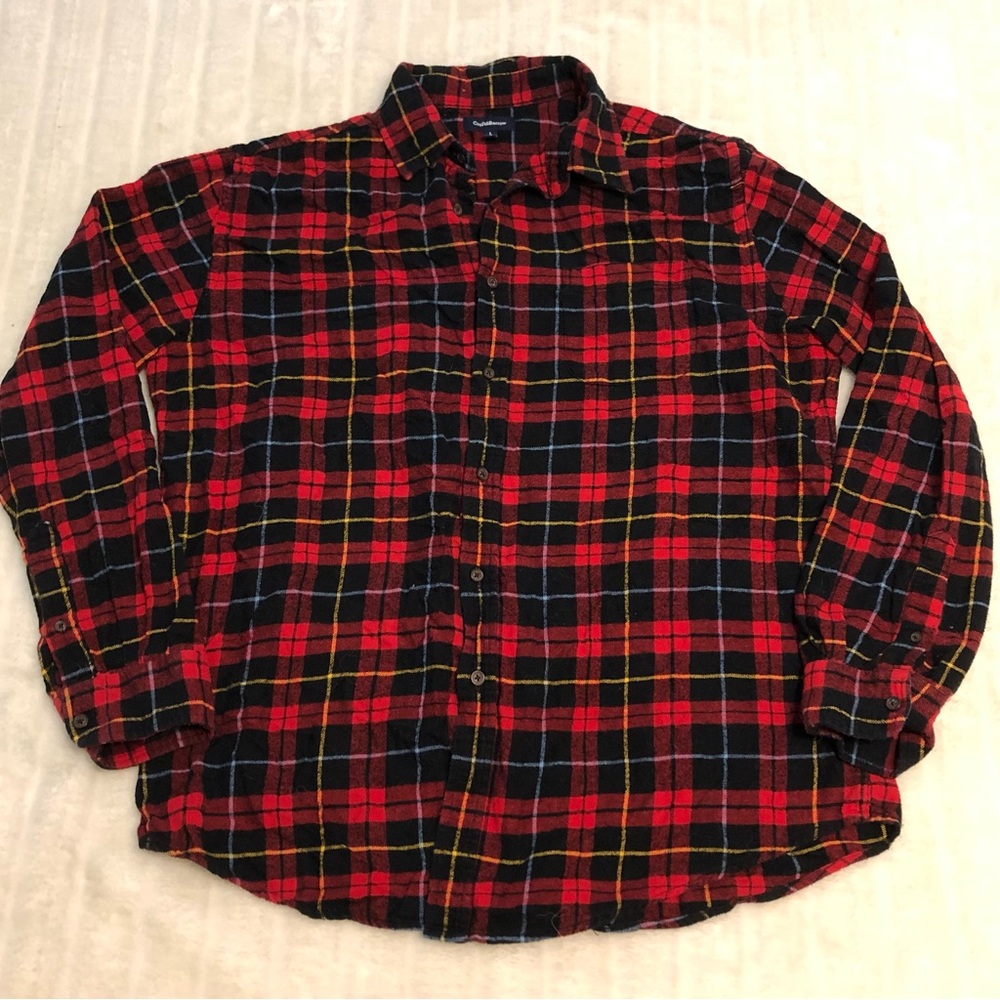 Croft & Barrow 100% Cotton Red Plaid Button Down Shirt